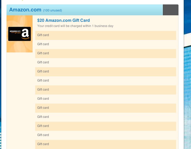 My Deals - LivingSocial- 100 individual $20 vouchers in the account